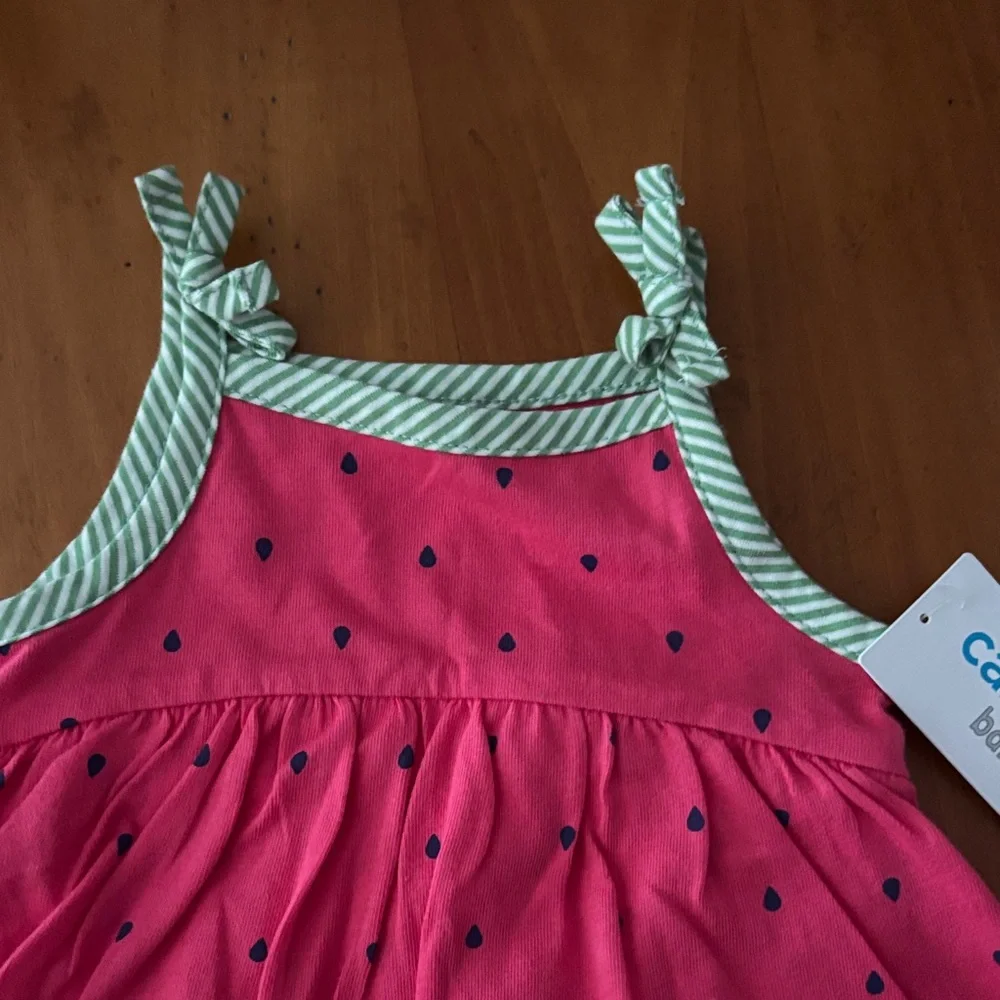 Carter's Pink and Green Diaper Cover Dress